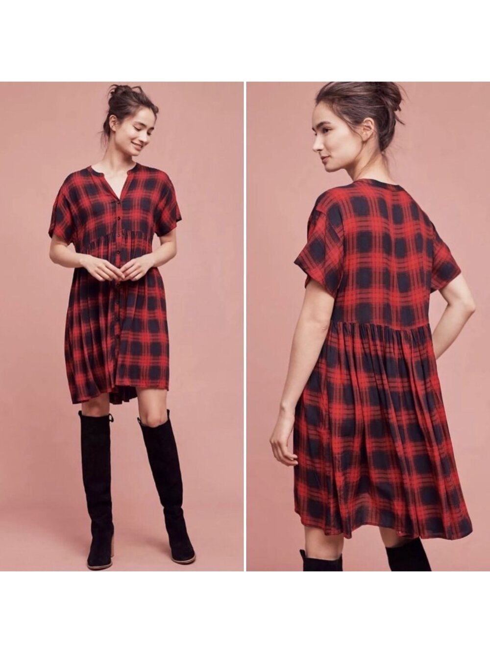 Anthropologie 11 1 Tylho Mona Plaid Dress